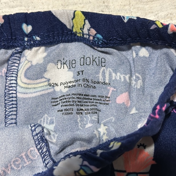 Okie Dokie Girls Pajama Pants. Size 3T - Picture 3 of 3